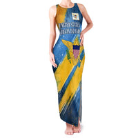 United States Virgin Islands Family Matching Tank Maxi Dress and Hawaiian Shirt with Blue Yellow Eagle Design and Government Seal - Wonder Print Shop
