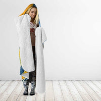 United States Virgin Islands Hooded Blanket with Blue Yellow Eagle Design and Government Seal - Wonder Print Shop