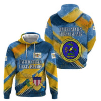 United States Virgin Islands Hoodie with Blue Yellow Eagle Design and Government Seal - Wonder Print Shop