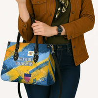 United States Virgin Islands Leather Bag with Blue Yellow Eagle Design and Government Seal - Wonder Print Shop