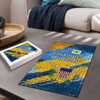 United States Virgin Islands Puzzle with Blue Yellow Eagle Design and Government Seal - Wonder Print Shop