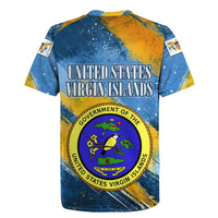 United States Virgin Islands Rugby Jersey with Blue Yellow Eagle Design and Government Seal - Wonder Print Shop