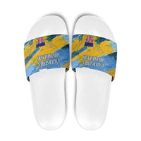 United States Virgin Islands Slide Sandals with Blue Yellow Eagle Design and Government Seal - Wonder Print Shop