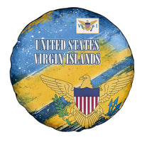 United States Virgin Islands Spare Tire Cover with Blue Yellow Eagle Design and Government Seal - Wonder Print Shop