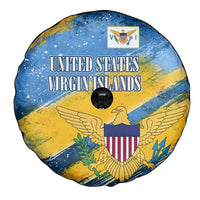 United States Virgin Islands Spare Tire Cover with Blue Yellow Eagle Design and Government Seal - Wonder Print Shop