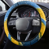 United States Virgin Islands Steering Wheel Cover with Blue Yellow Eagle Design and Government Seal - Wonder Print Shop