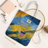 United States Virgin Islands Tote Bag with Blue Yellow Eagle Design and Government Seal - Wonder Print Shop