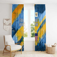 United States Virgin Islands Window Curtain with Blue Yellow Eagle Design and Government Seal - Wonder Print Shop