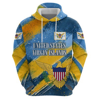 United States Virgin Islands Zip Hoodie with Blue Yellow Eagle Design and Government Seal - Wonder Print Shop