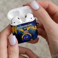 United States Virgin Islands AirPods Case with Blue Yellow Government Seal Design and Bald Eagle - Wonder Print Shop