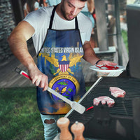 United States Virgin Islands Apron with Blue Yellow Government Seal Design and Bald Eagle - Wonder Print Shop