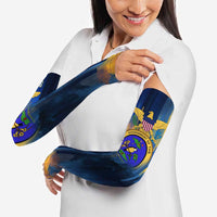 United States Virgin Islands Arm Sleeves with Blue Yellow Government Seal Design and Bald Eagle - Wonder Print Shop