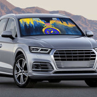 United States Virgin Islands Auto Sun Shade with Blue Yellow Government Seal Design and Bald Eagle - Wonder Print Shop
