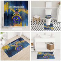 United States Virgin Islands Bathroom Set with Blue Yellow Government Seal Design and Bald Eagle - Wonder Print Shop