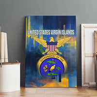 United States Virgin Islands Canvas Wall Art with Blue Yellow Government Seal Design and Bald Eagle - Wonder Print Shop