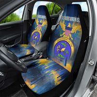 United States Virgin Islands Car Seat Cover with Blue Yellow Government Seal Design and Bald Eagle - Wonder Print Shop