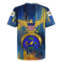 United States Virgin Islands Rugby Jersey with Blue Yellow Government Seal Design and Bald Eagle - Wonder Print Shop
