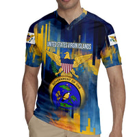 United States Virgin Islands Rugby Jersey with Blue Yellow Government Seal Design and Bald Eagle - Wonder Print Shop