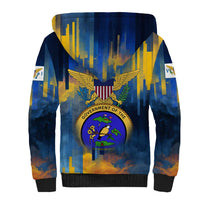 United States Virgin Islands Sherpa Hoodie with Blue Yellow Government Seal Design and Bald Eagle - Wonder Print Shop