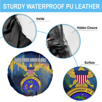 United States Virgin Islands Spare Tire Cover with Blue Yellow Government Seal Design and Bald Eagle - Wonder Print Shop