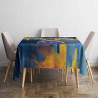 United States Virgin Islands Tablecloth with Blue Yellow Government Seal Design and Bald Eagle - Wonder Print Shop