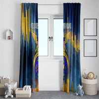 United States Virgin Islands Window Curtain with Blue Yellow Government Seal Design and Bald Eagle - Wonder Print Shop