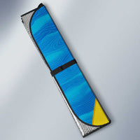 United States Virgin Islands Auto Sun Shade with Blue Yellow Wave Design and Island Map Bird - Wonder Print Shop