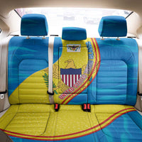 United States Virgin Islands Back Car Seat Cover with Blue Yellow Wave Design and Island Map Bird - Wonder Print Shop