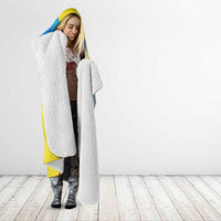 United States Virgin Islands Hooded Blanket with Blue Yellow Wave Design and Island Map Bird - Wonder Print Shop