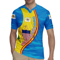 United States Virgin Islands Rugby Jersey with Blue Yellow Wave Design and Island Map Bird - Wonder Print Shop