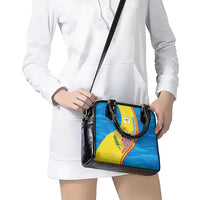 United States Virgin Islands Shoulder Handbag with Blue Yellow Wave Design and Island Map Bird - Wonder Print Shop