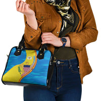 United States Virgin Islands Shoulder Handbag with Blue Yellow Wave Design and Island Map Bird - Wonder Print Shop