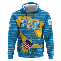 United States Virgin Islands Hoodie with Blue Yellow Ocean Design and Eagle Map Pattern - Wonder Print Shop