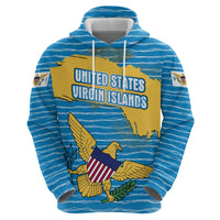 United States Virgin Islands Hoodie with Blue Yellow Ocean Design and Eagle Map Pattern - Wonder Print Shop