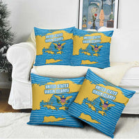 United States Virgin Islands Pillow Cover with Blue Yellow Ocean Design and Eagle Map Pattern - Wonder Print Shop