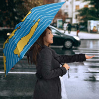 United States Virgin Islands Umbrella with Blue Yellow Ocean Design and Eagle Map Pattern - Wonder Print Shop