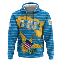 United States Virgin Islands Zip Hoodie with Blue Yellow Ocean Design and Eagle Map Pattern - Wonder Print Shop