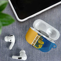 United States Virgin Islands AirPods Case with Blue Yellow Floral Design and Government Seal Bird - Wonder Print Shop