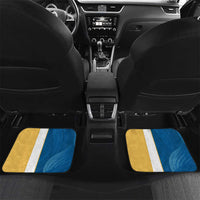 United States Virgin Islands Car Mats with Blue Yellow Floral Design and Government Seal Bird - Wonder Print Shop