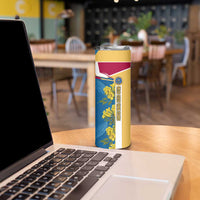 United States Virgin Islands Skinny Tumbler with Blue Yellow Floral Design and Government Seal Bird - Wonder Print Shop