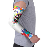 Colorful Dartboard and Splatter Paint Darts Arm Sleeves Personalized Motivational Quote - Wonder Print Shop