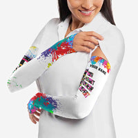 Colorful Dartboard and Splatter Paint Darts Arm Sleeves Personalized Motivational Quote - Wonder Print Shop