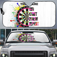 Colorful Dartboard and Splatter Paint Darts Auto Sun Shade Personalized Motivational Quote - Wonder Print Shop