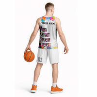 Colorful Dartboard and Splatter Paint Darts Basketball Jersey Personalized Motivational Quote - Wonder Print Shop