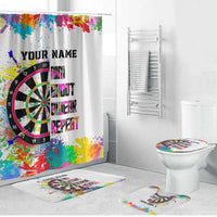 Colorful Dartboard and Splatter Paint Darts Bathroom Set Personalized Motivational Quote - Wonder Print Shop