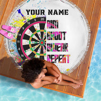 Colorful Dartboard and Splatter Paint Darts Beach Blanket Personalized Motivational Quote - Wonder Print Shop