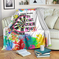 Colorful Dartboard and Splatter Paint Darts Blanket Personalized Motivational Quote - Wonder Print Shop