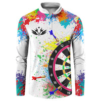 Colorful Dartboard and Splatter Paint Darts Button Sweatshirt Personalized Motivational Quote - Wonder Print Shop