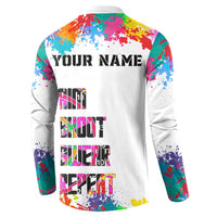 Colorful Dartboard and Splatter Paint Darts Button Sweatshirt Personalized Motivational Quote - Wonder Print Shop