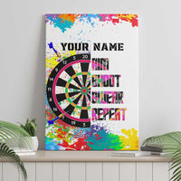 Colorful Dartboard and Splatter Paint Darts Canvas Wall Art Personalized Motivational Quote - Wonder Print Shop